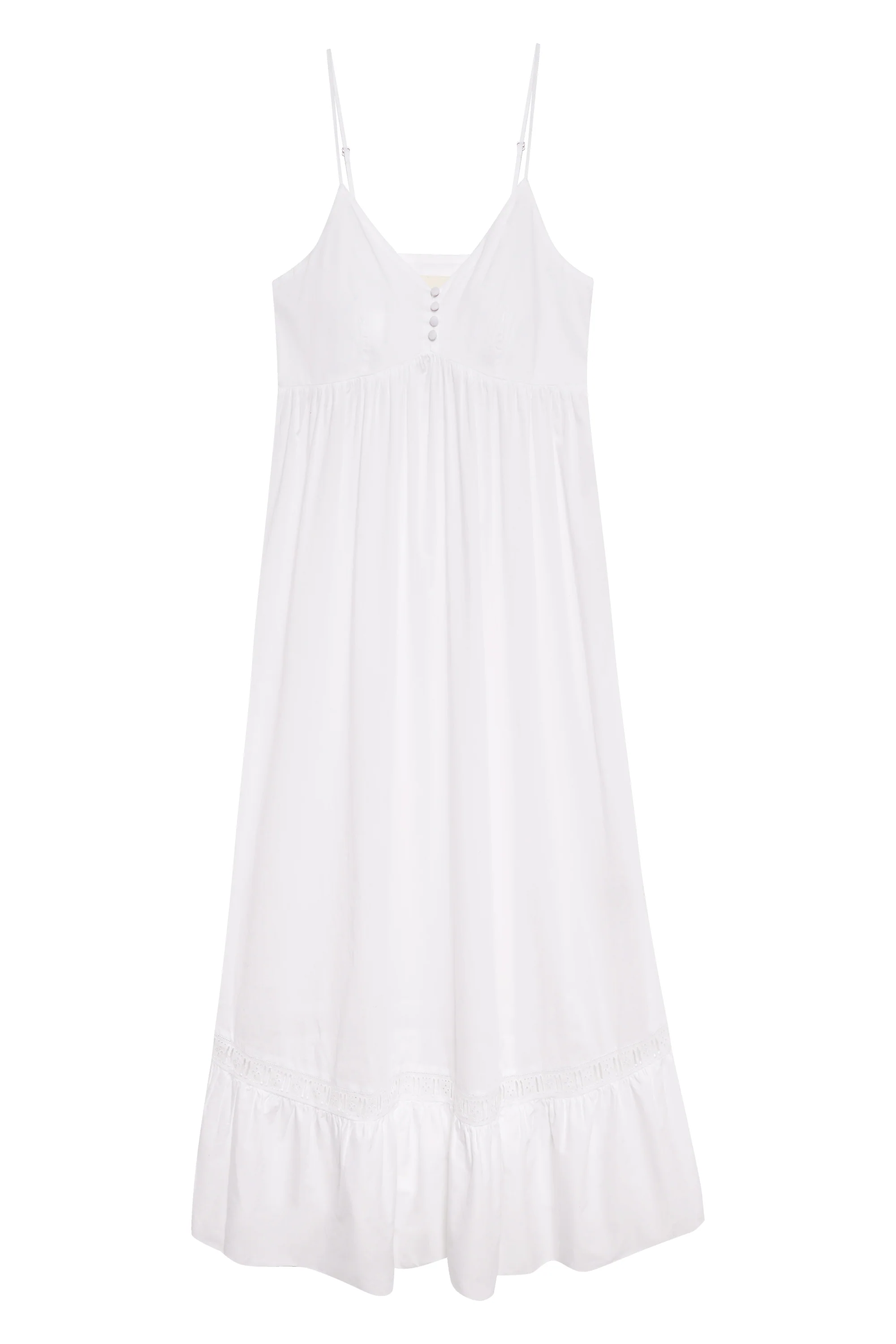 Airy Poplin Midi Dress - White - Image 3