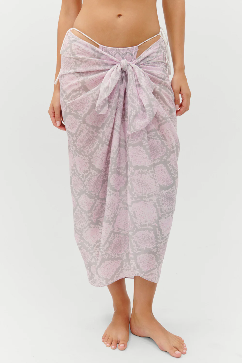 Alessia Cotton Sarong - Pink Python - Image 2