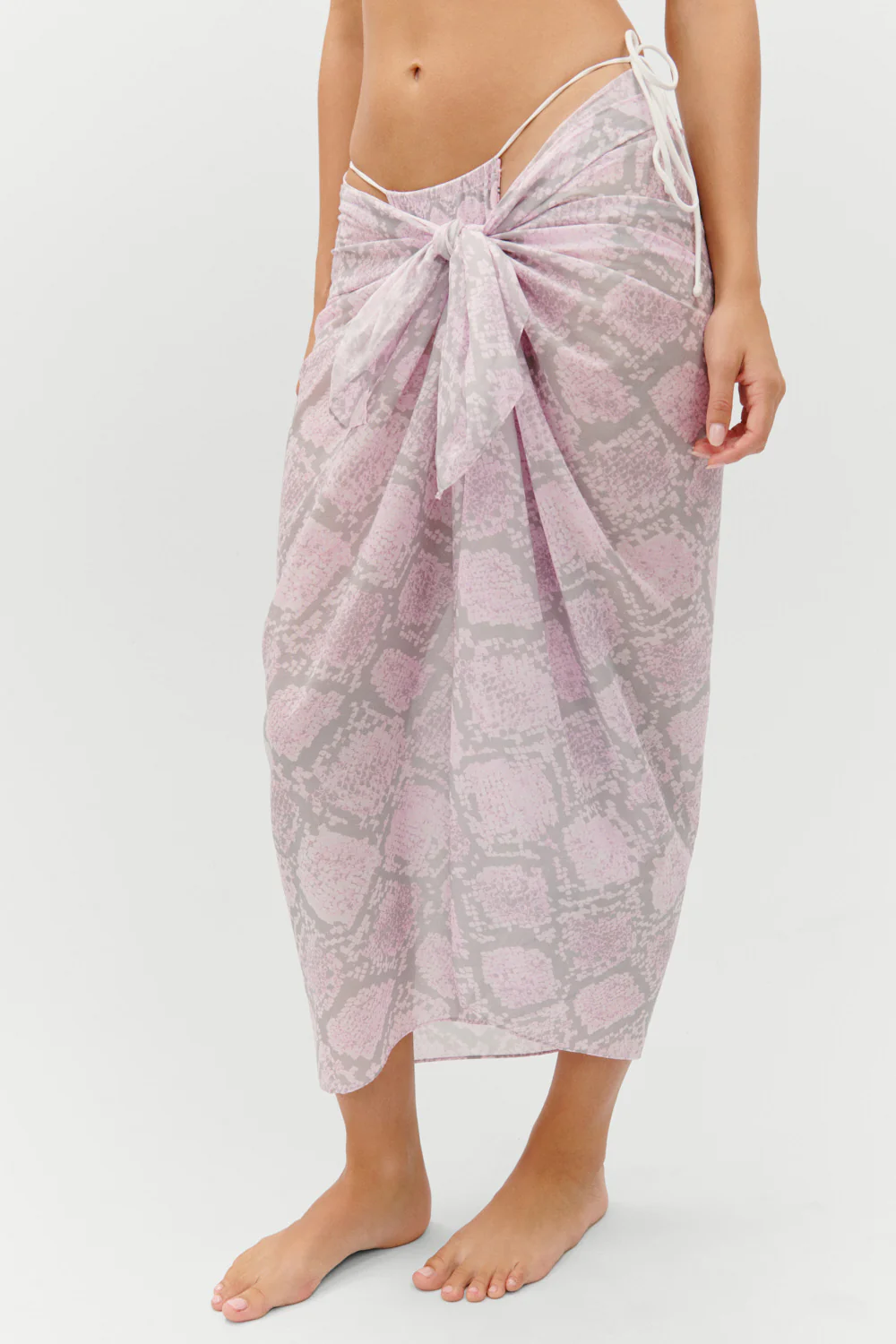 Alessia Cotton Sarong - Pink Python - Image 6