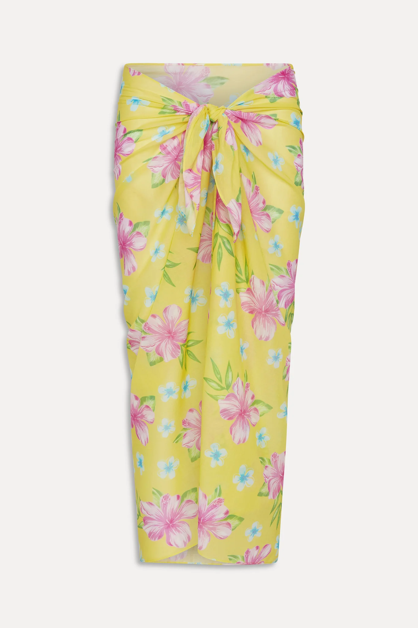 Alessia Floral Cotton Sarong - Hibiscus Lemonade - Image 3