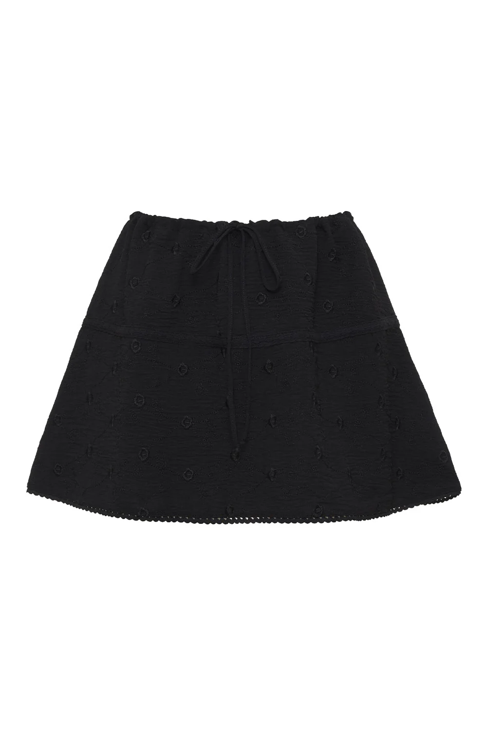 Anabelle Eyelet Mini Skirt - Black - Image 5