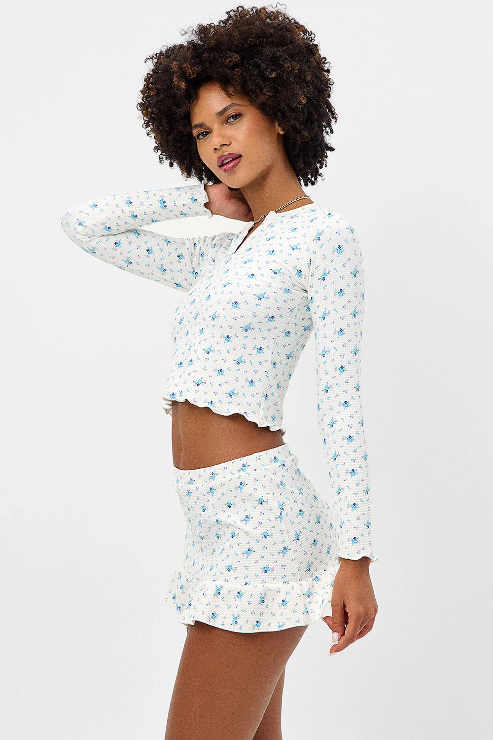 Andrea Waffle Mini Skirt - Night Lily - Image 2