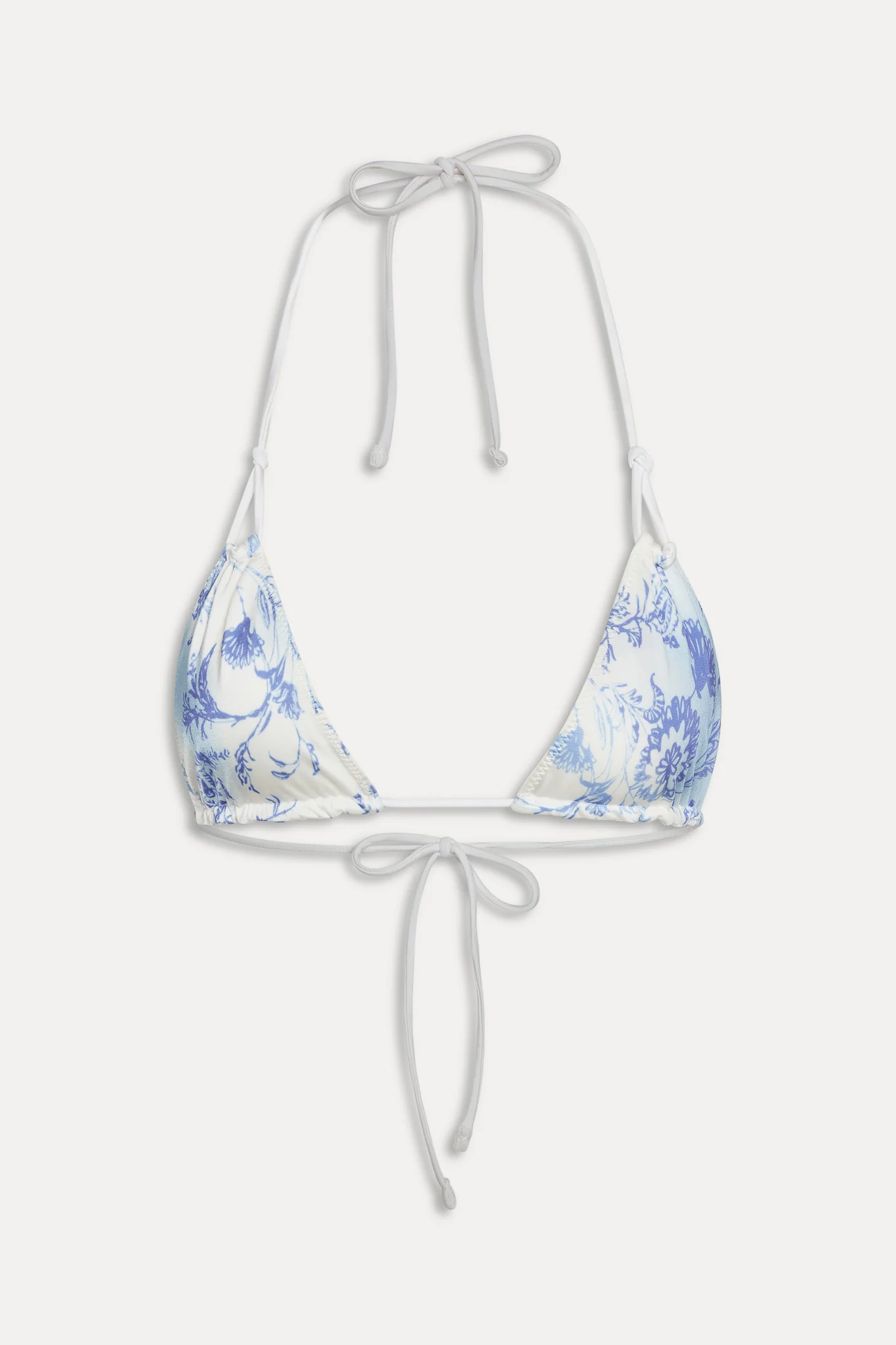Ari Satin Triangle Bikini Top - Fleur de Bleu - Image 3