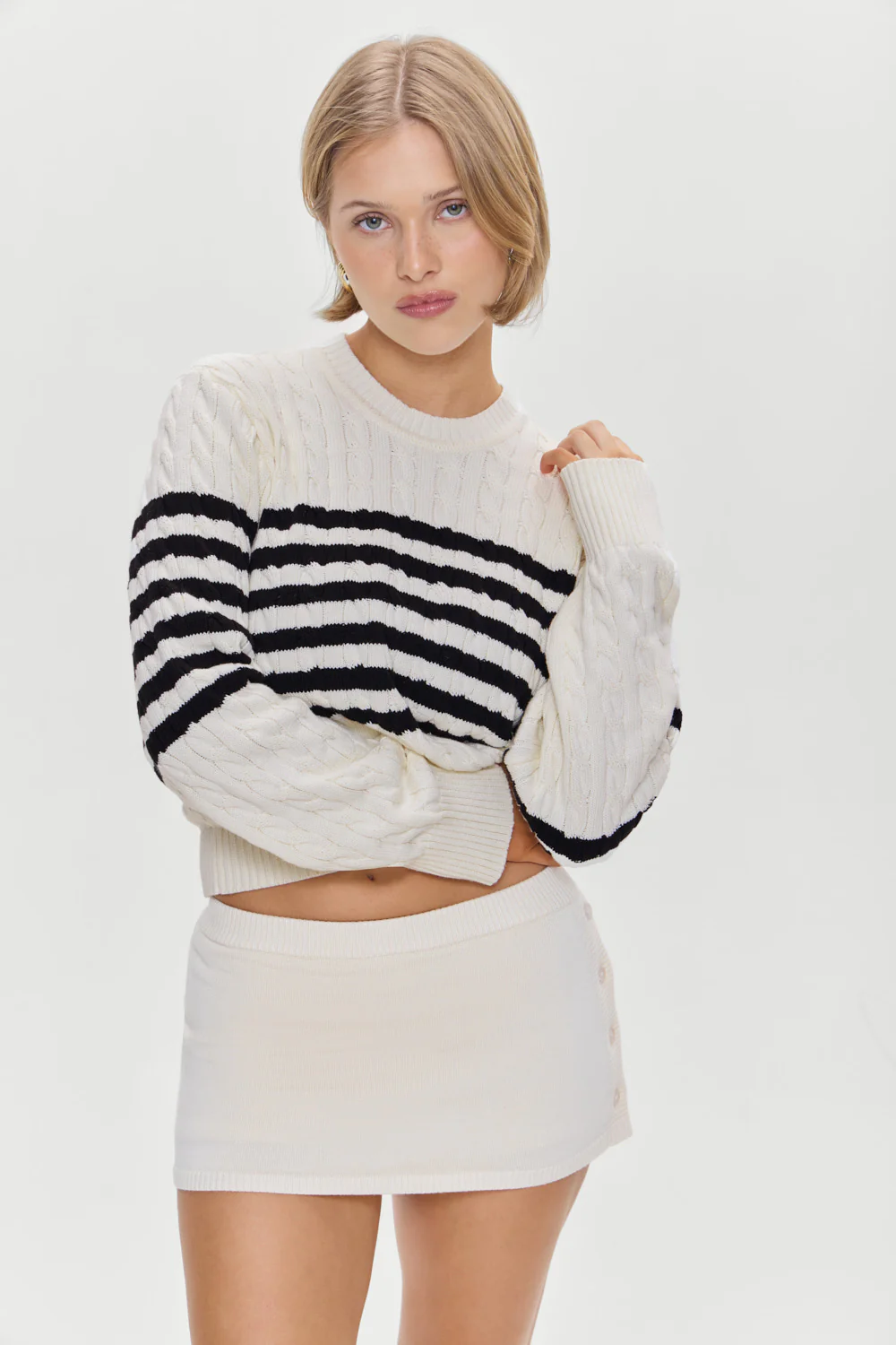 Ash Knit Mini Skort - Ivory - Image 4