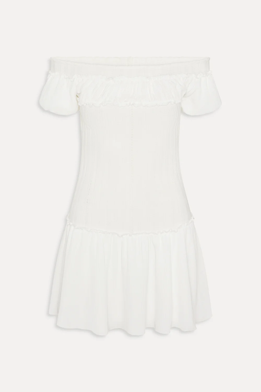 Aura Off The Shoulder Mini Dress - Coconut Cream - Image 3