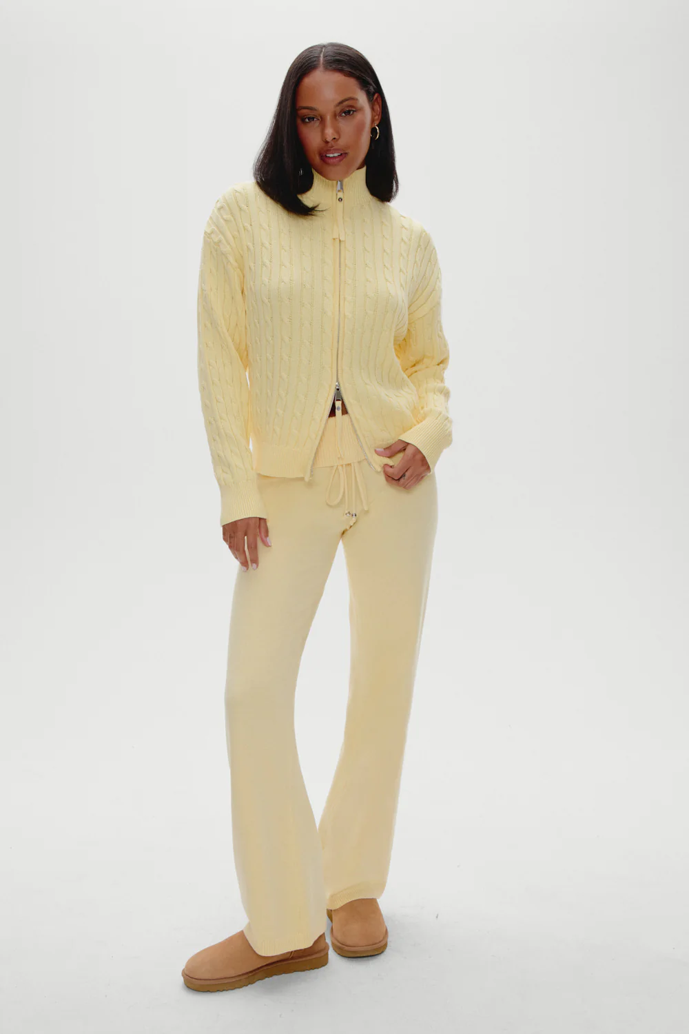 Dawson Knit Fold Over Pants - Vanilla Sugar - Image 6