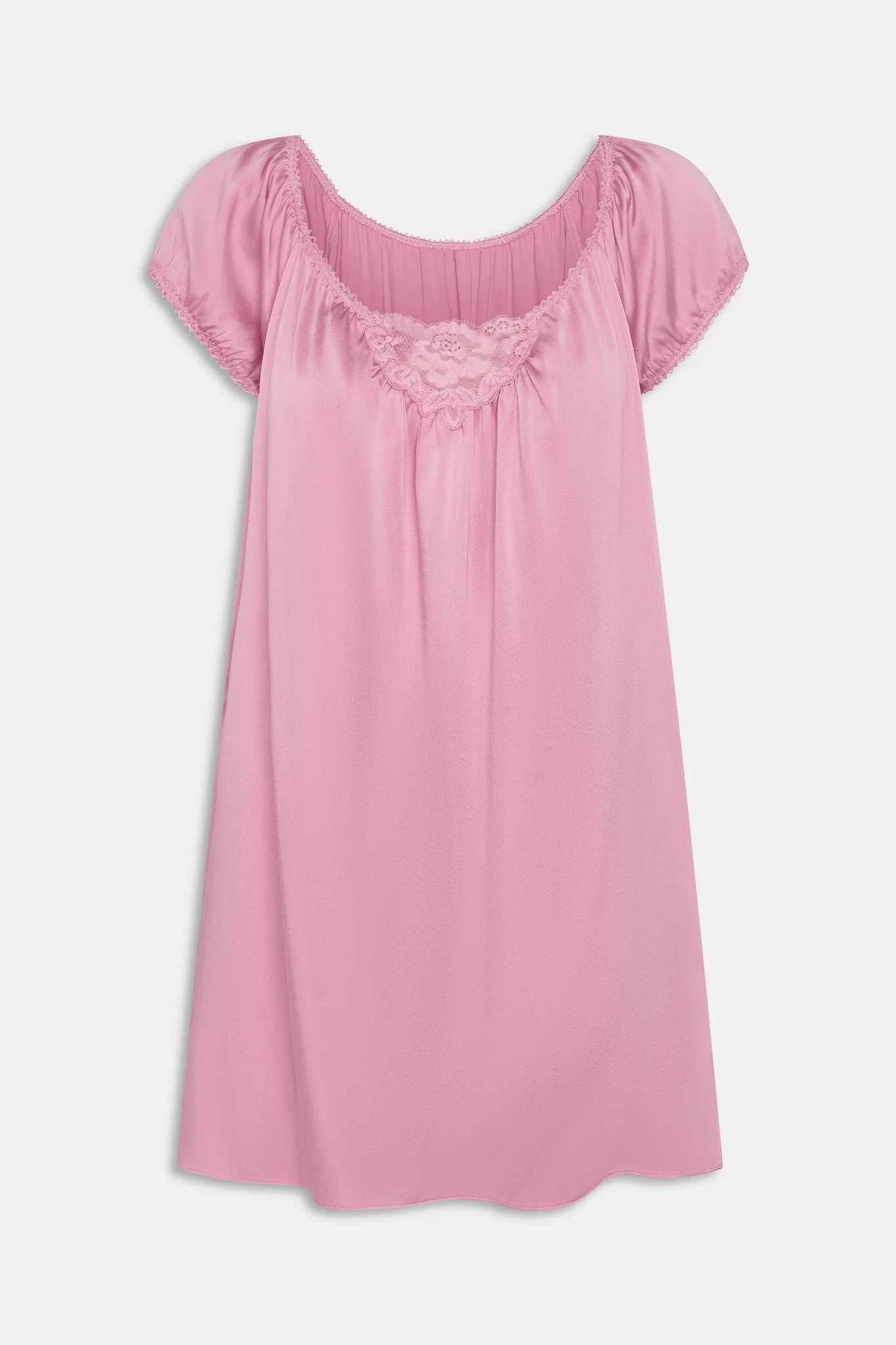 Bo Silk Babydoll Dress - Sunset Pink - Image 3