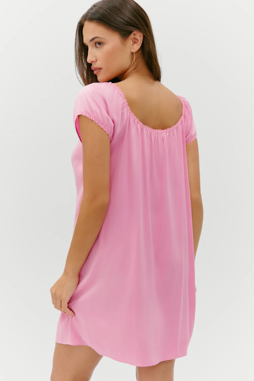 Bo Silk Babydoll Dress - Sunset Pink - Image 4