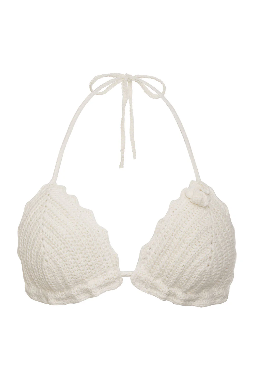 Chloe Triangle Crochet Bikini Top - White - Image 7