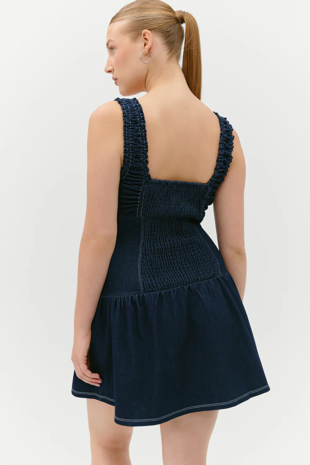 Christa Denim Mini Dress - Blue Denim - Image 8