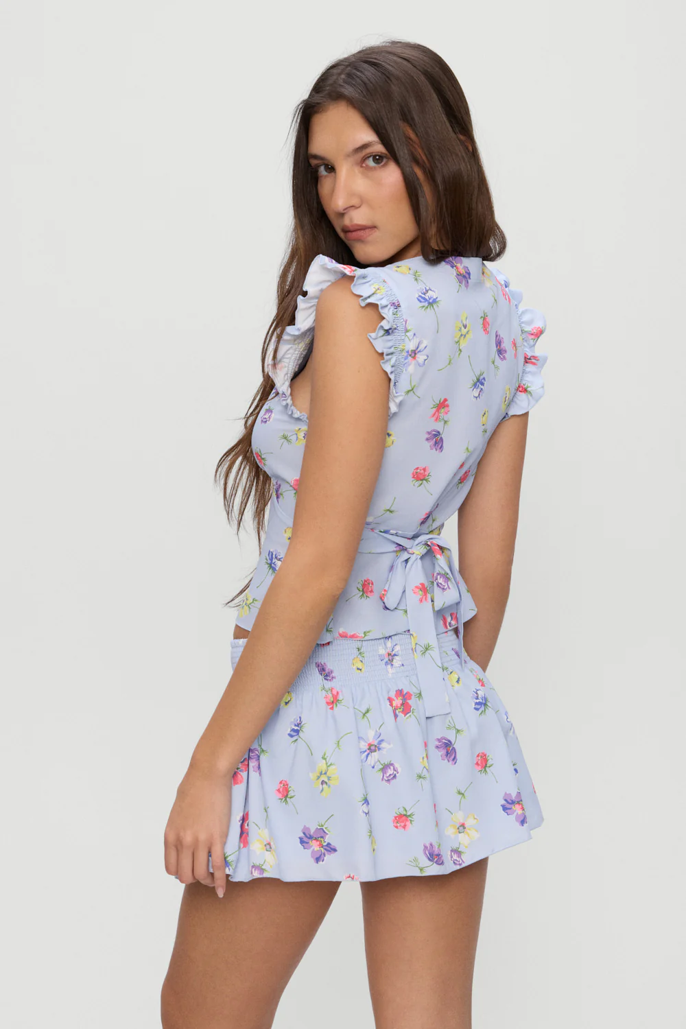 Clover Mini Skirt - Fresh Florals - Image 2