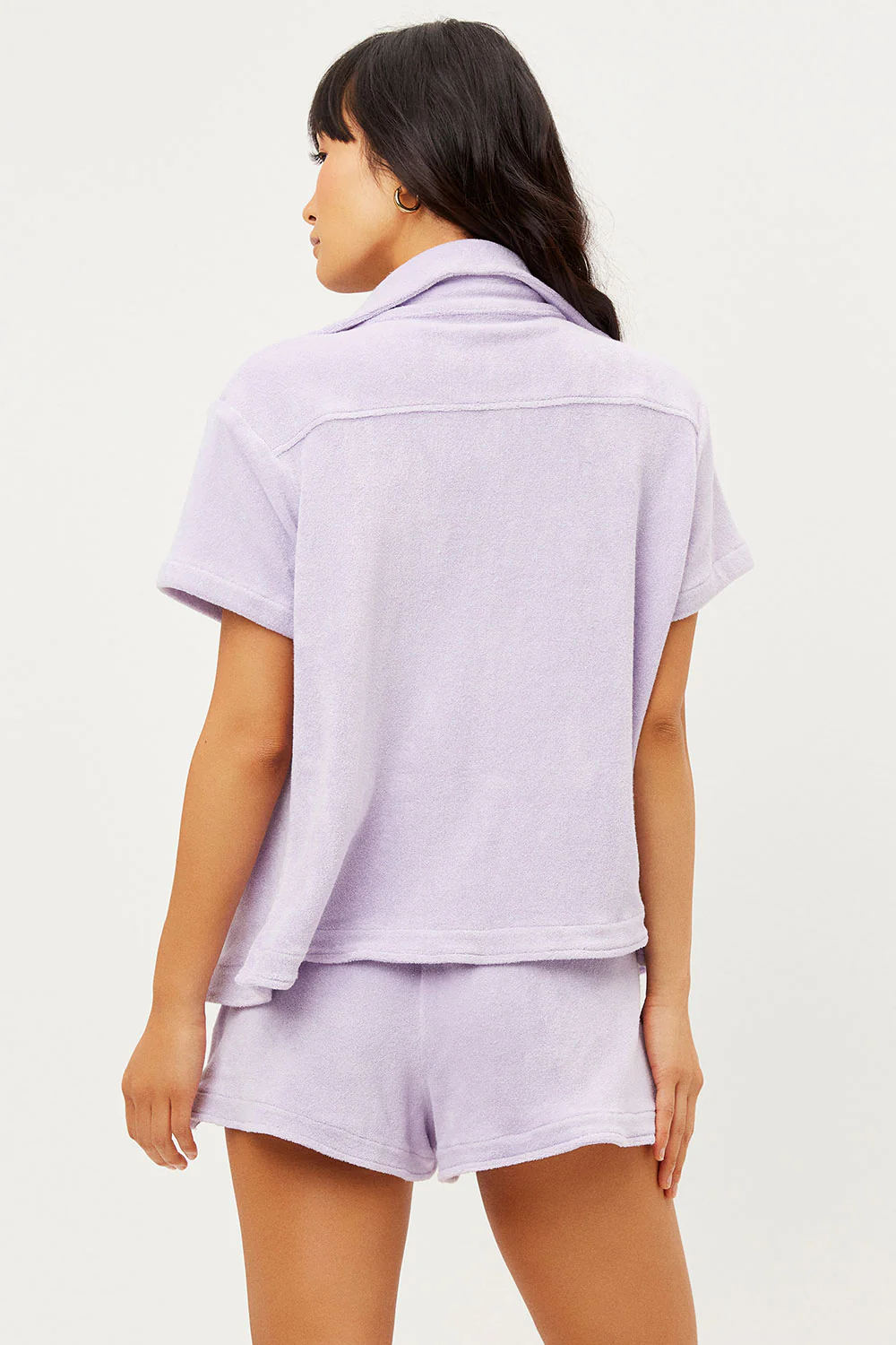 Coco Terry Button Up Shirt - Lilac - Image 2