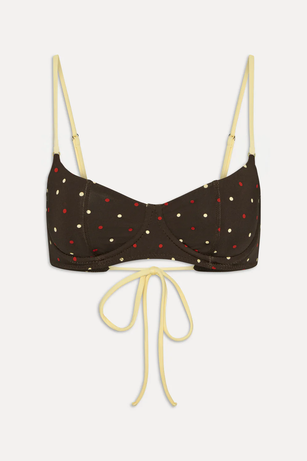 Cola Satin Underwire Bikini Top - Honey Bug - Image 3
