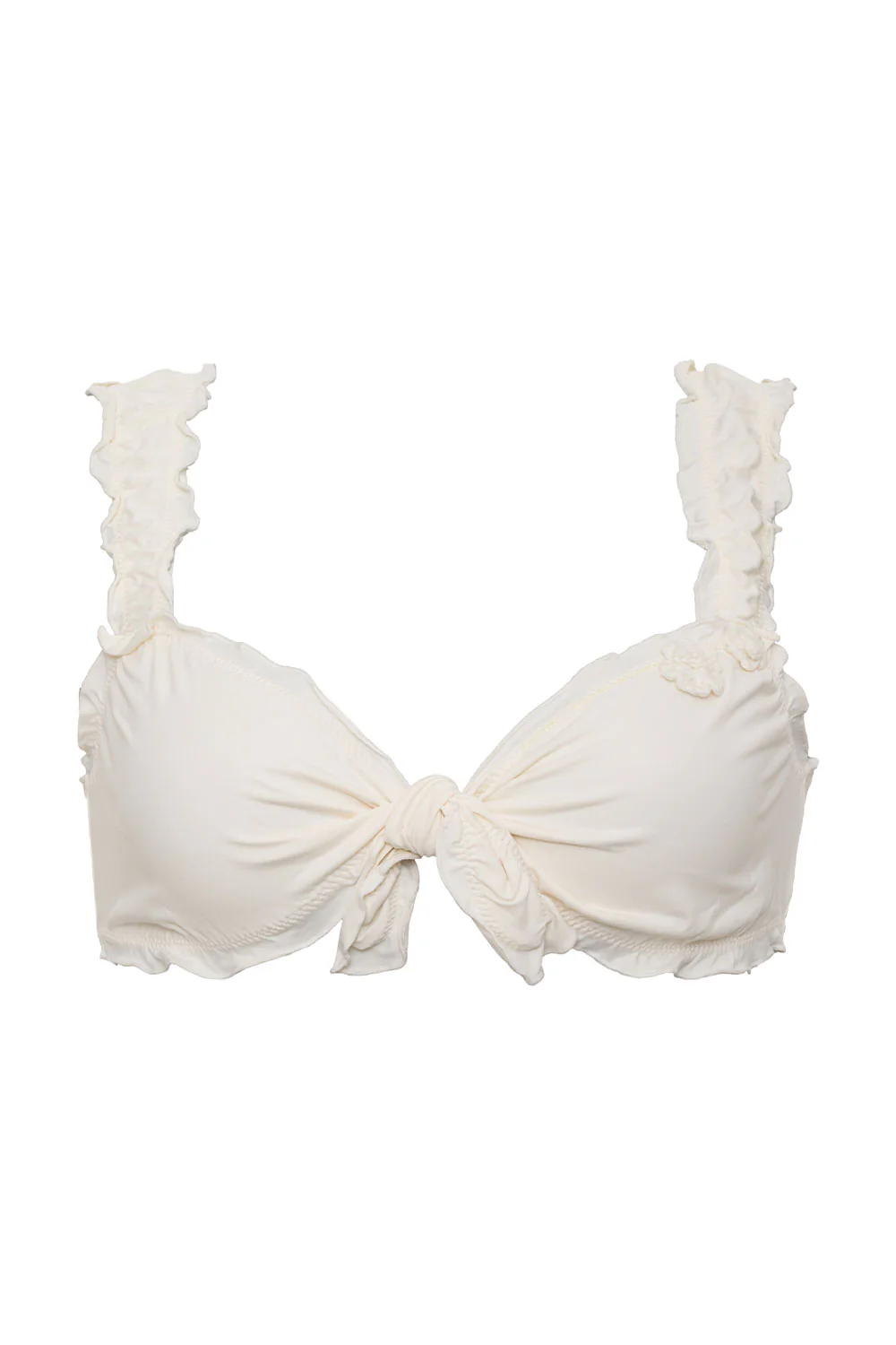 Colby Tie Front Ruffle Bikini Top - Sunrose - Image 5