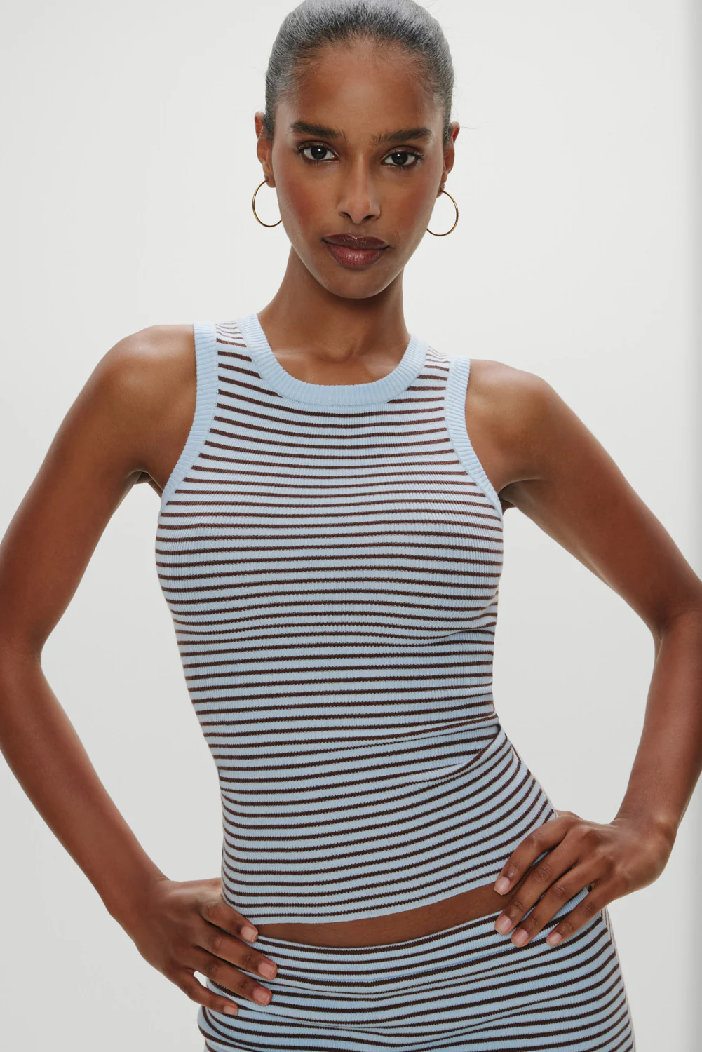 Cuddle Knit Tank Top - Montauk Stripe - Image 2
