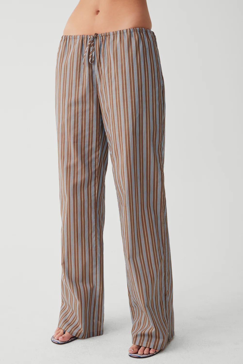 Daisy Striped Low Rise Pant - Ocean Stone - Image 4