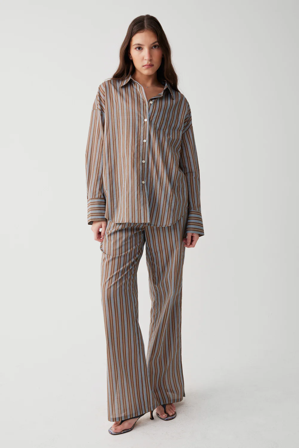 Daisy Striped Low Rise Pant - Ocean Stone - Image 5