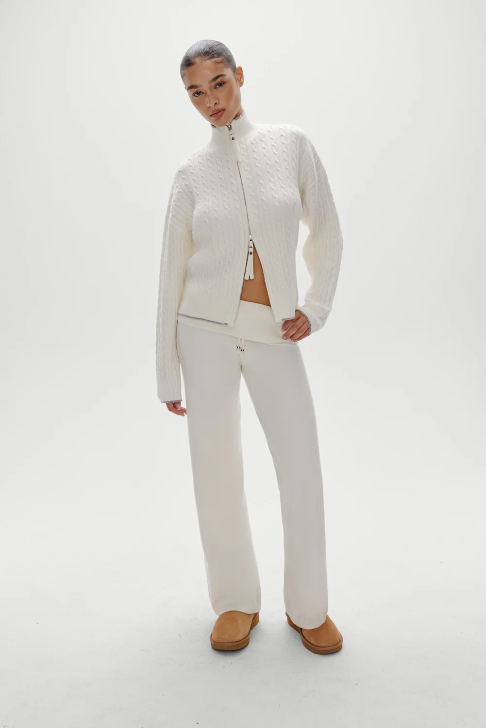 Dawson Knit Fold Over Pants - Honeymoon - Image 2