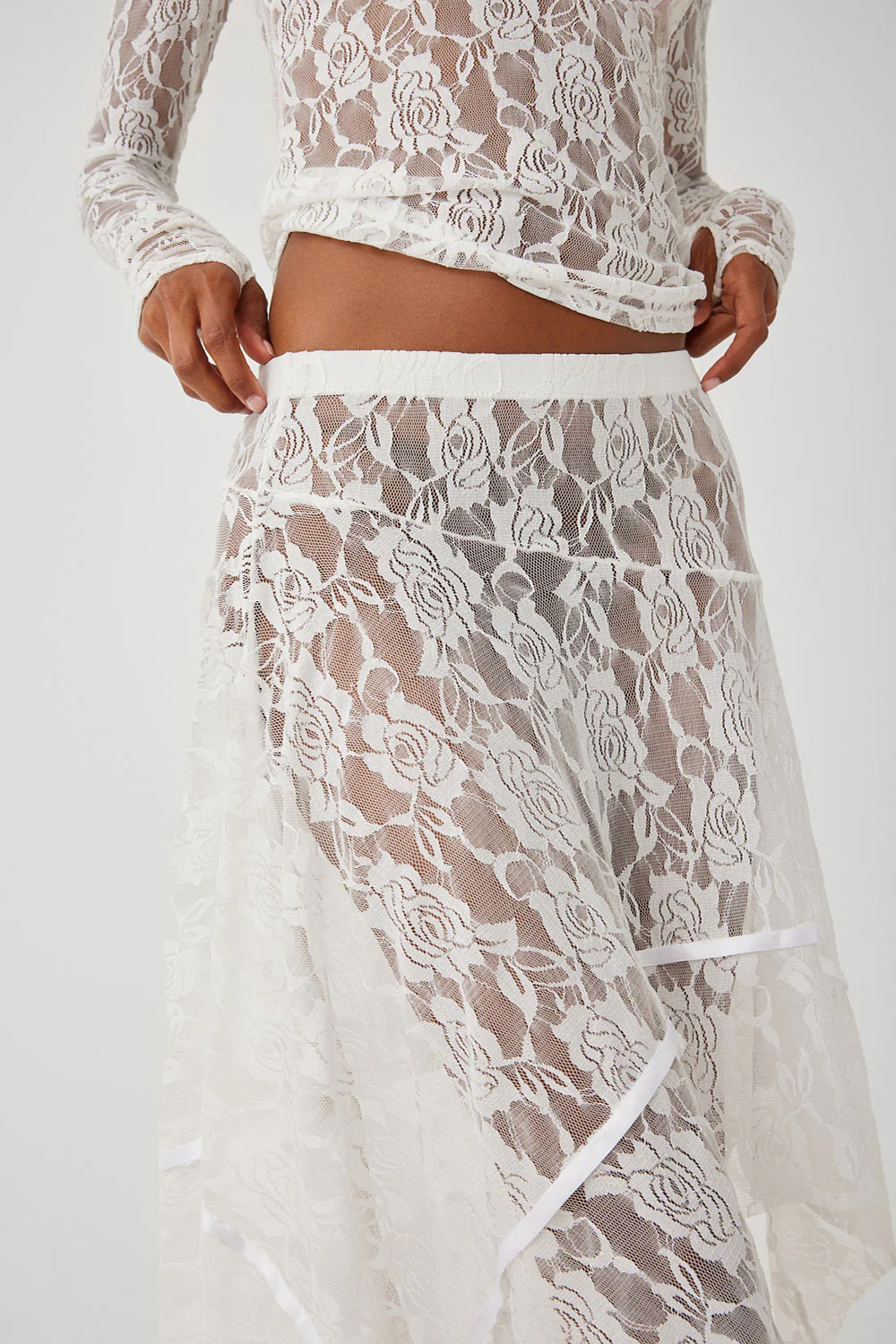 Day Lace Midi Skirt - White - Image 4