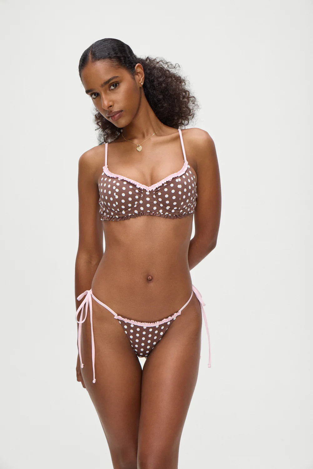 Divine Skimpy String Bikini Bottom - Cocoa Dot - Image 4