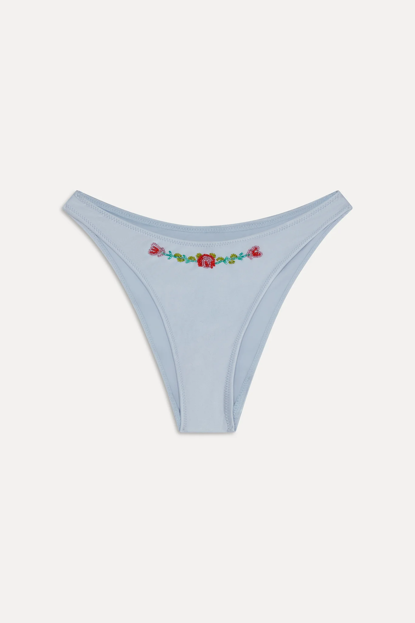 Dove Beaded Satin Bikini Bottom - Frosting - Image 3