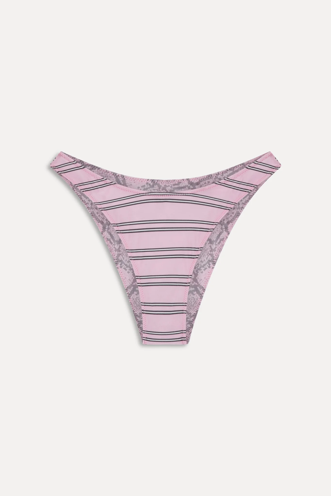 Dove Reversible Satin Bikini Bottom - Pink Stripe - Image 3