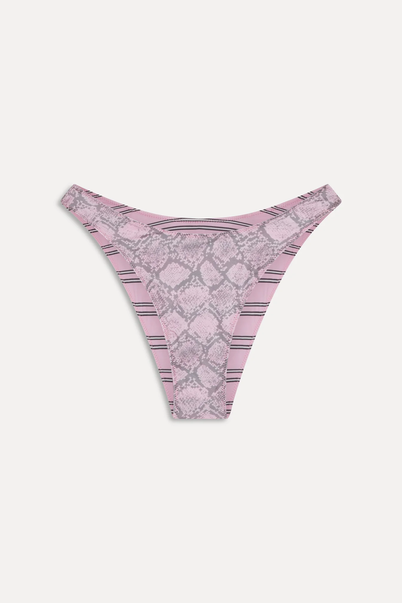 Dove Reversible Satin Bikini Bottom - Pink Stripe - Image 4