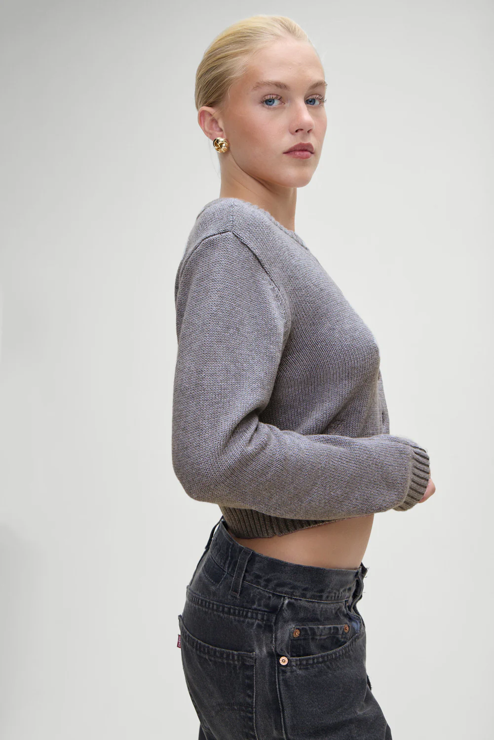 Dudley Knit Cardigan - Rain Cloud - Image 4
