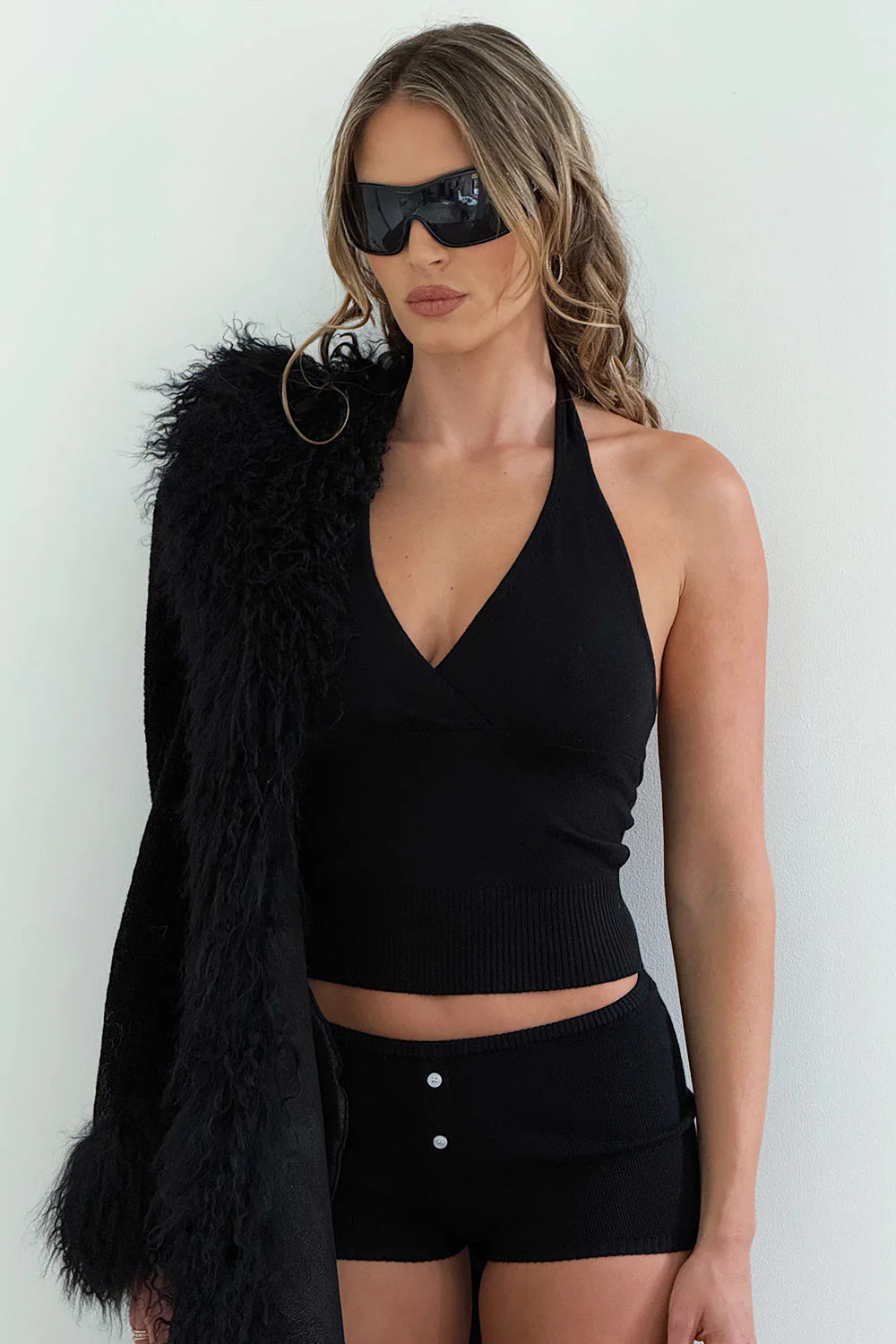 Dylan Knit Halter Top - Black - Image 6