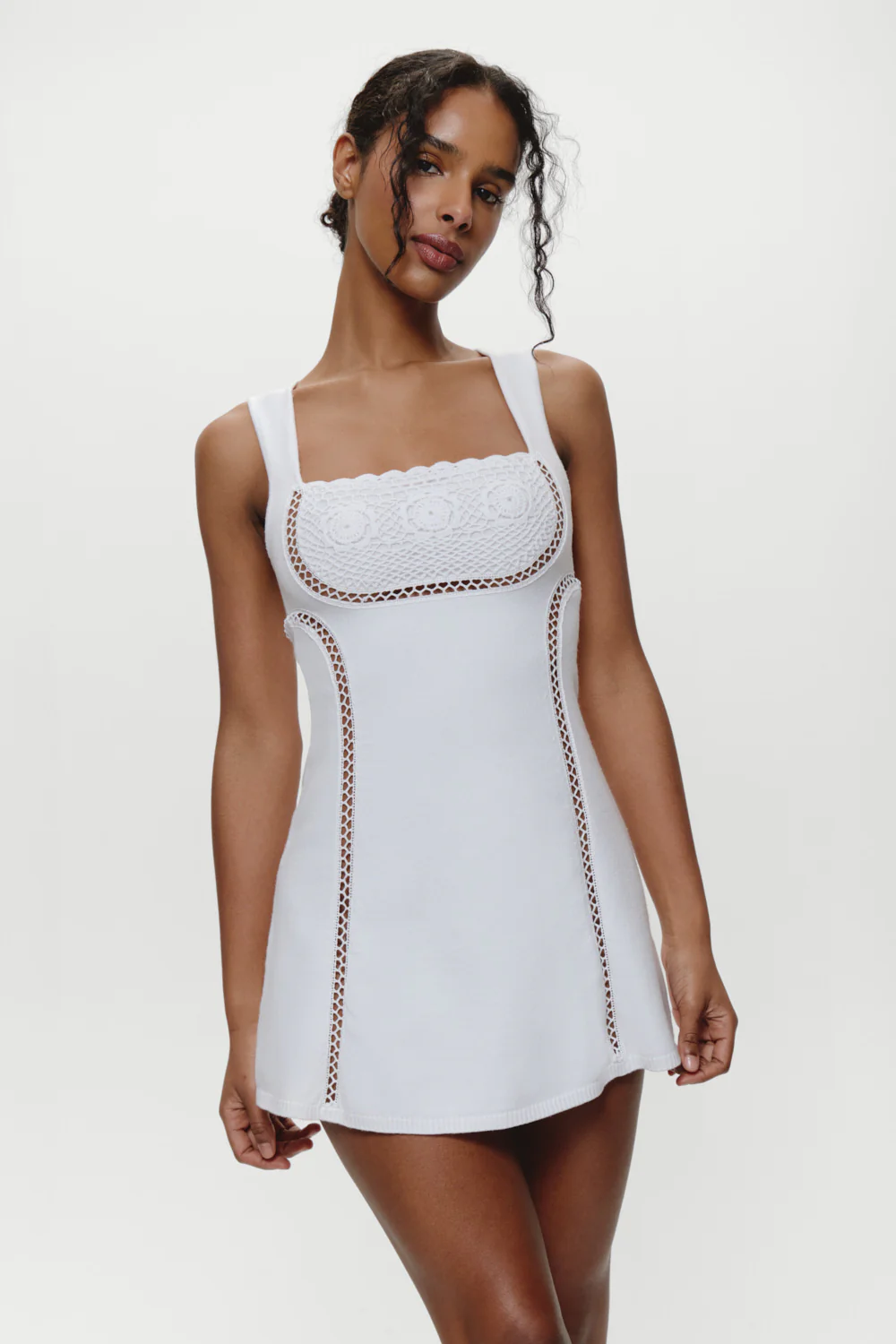 Ellie Knit Mini Dress - Optic White - Image 7