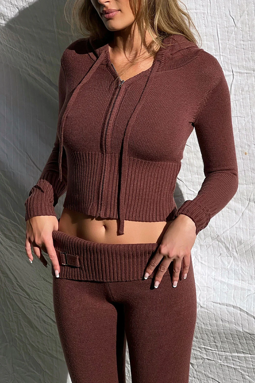 Fleur Cloud Knit Low Rise Pant - Chocolate - Image 4