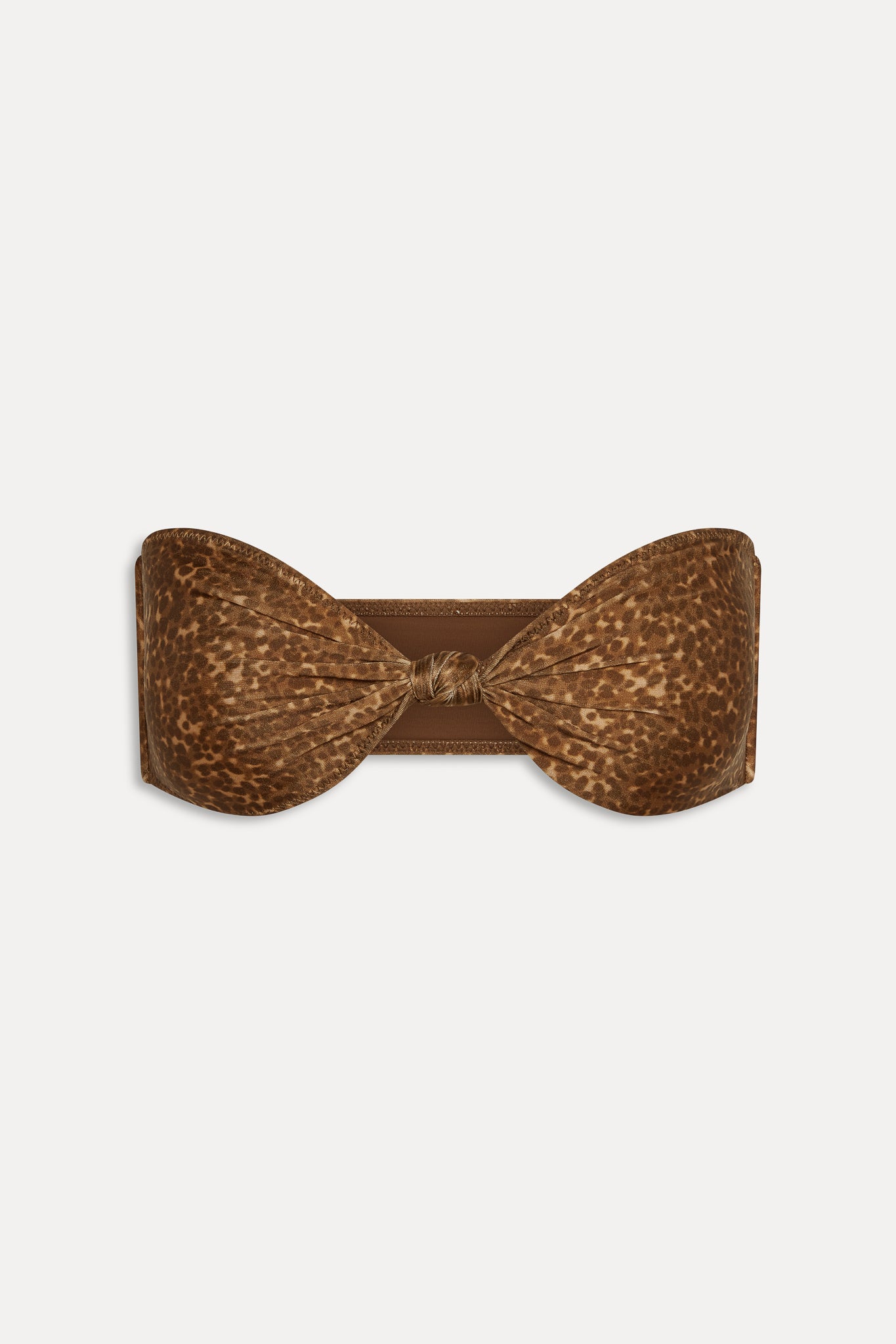Gigi Satin Bandeau Bikini Top - Vintage Cheetah - Image 3