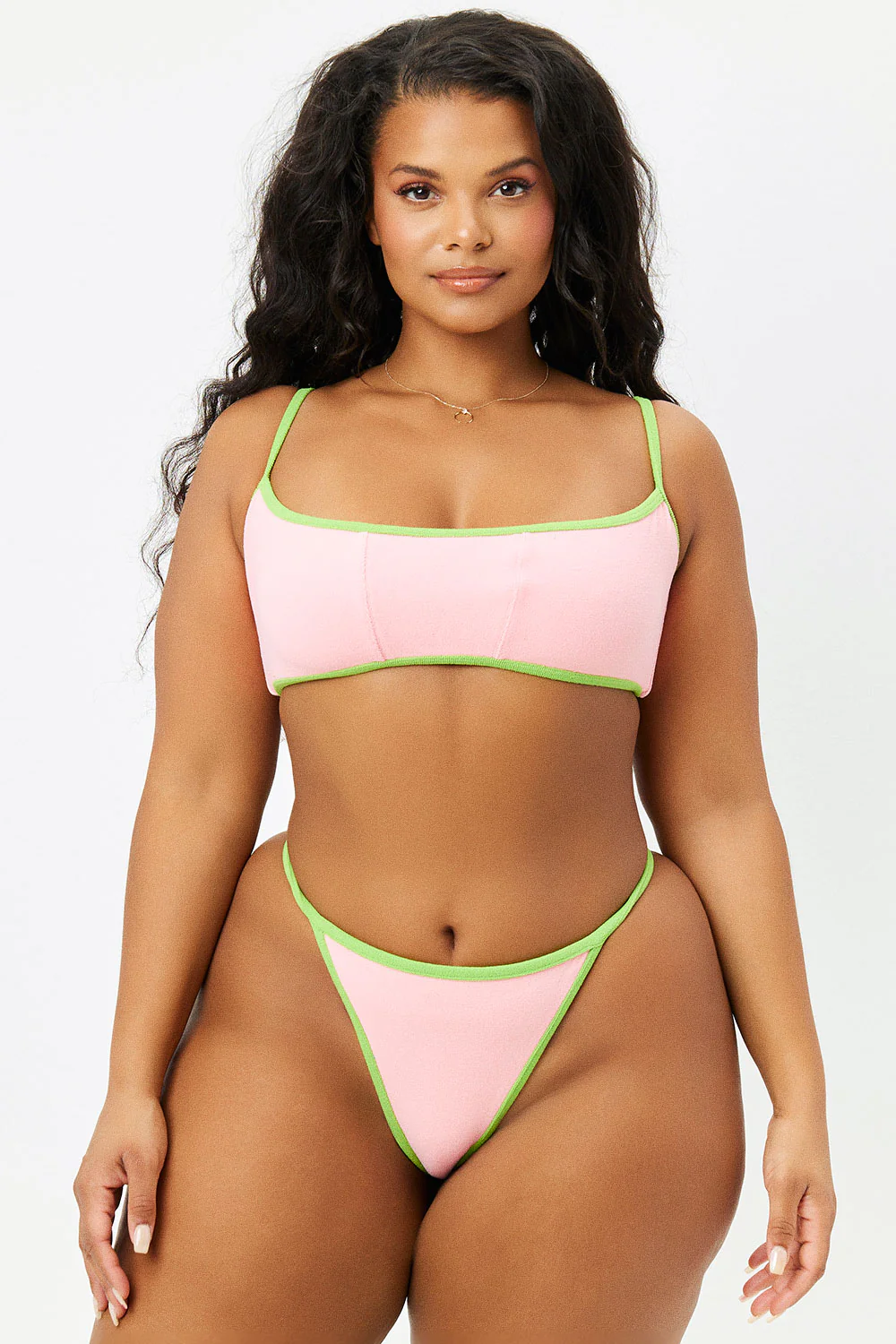 Harmony Terry Bralette Bikini Top - Summer Melon - Image 2