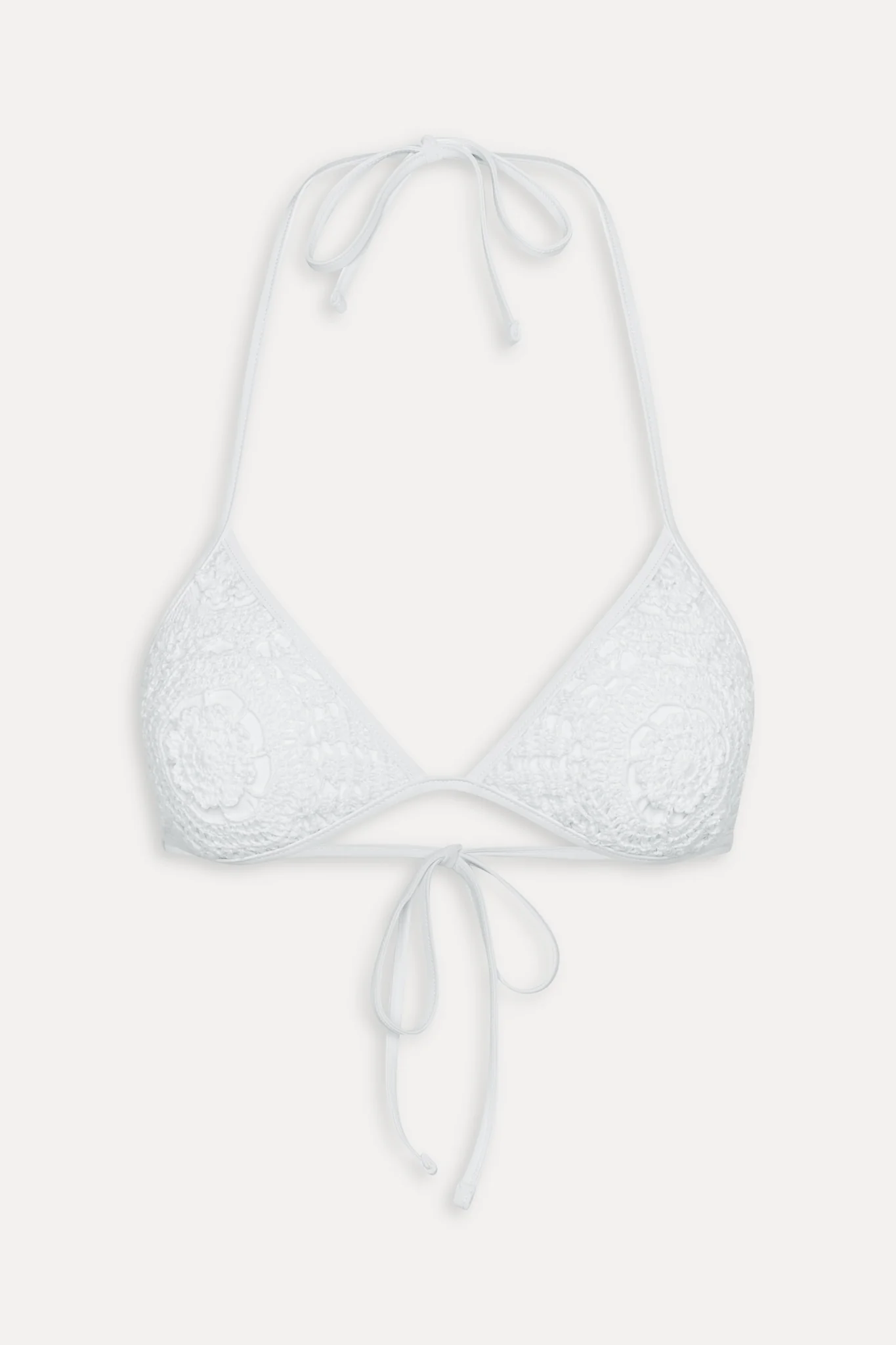 Hudson Crochet Triangle Bikini Top - White - Image 3