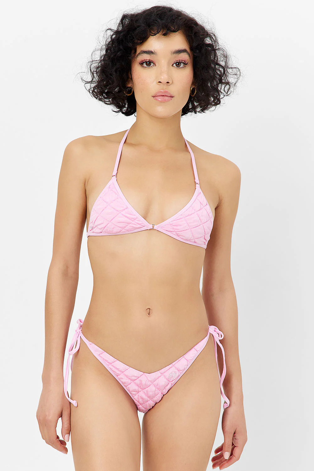 Ivy String Triangle Bikini Top - Baby Pink - Image 2