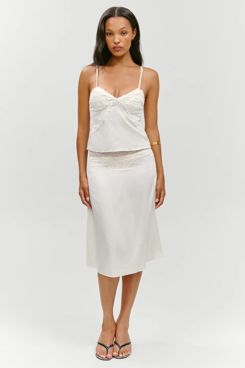Laura Silk Camisole - French Pearl - Image 4