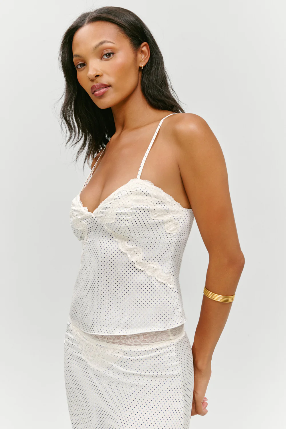 Laura Silk Camisole - French Pearl - Image 6