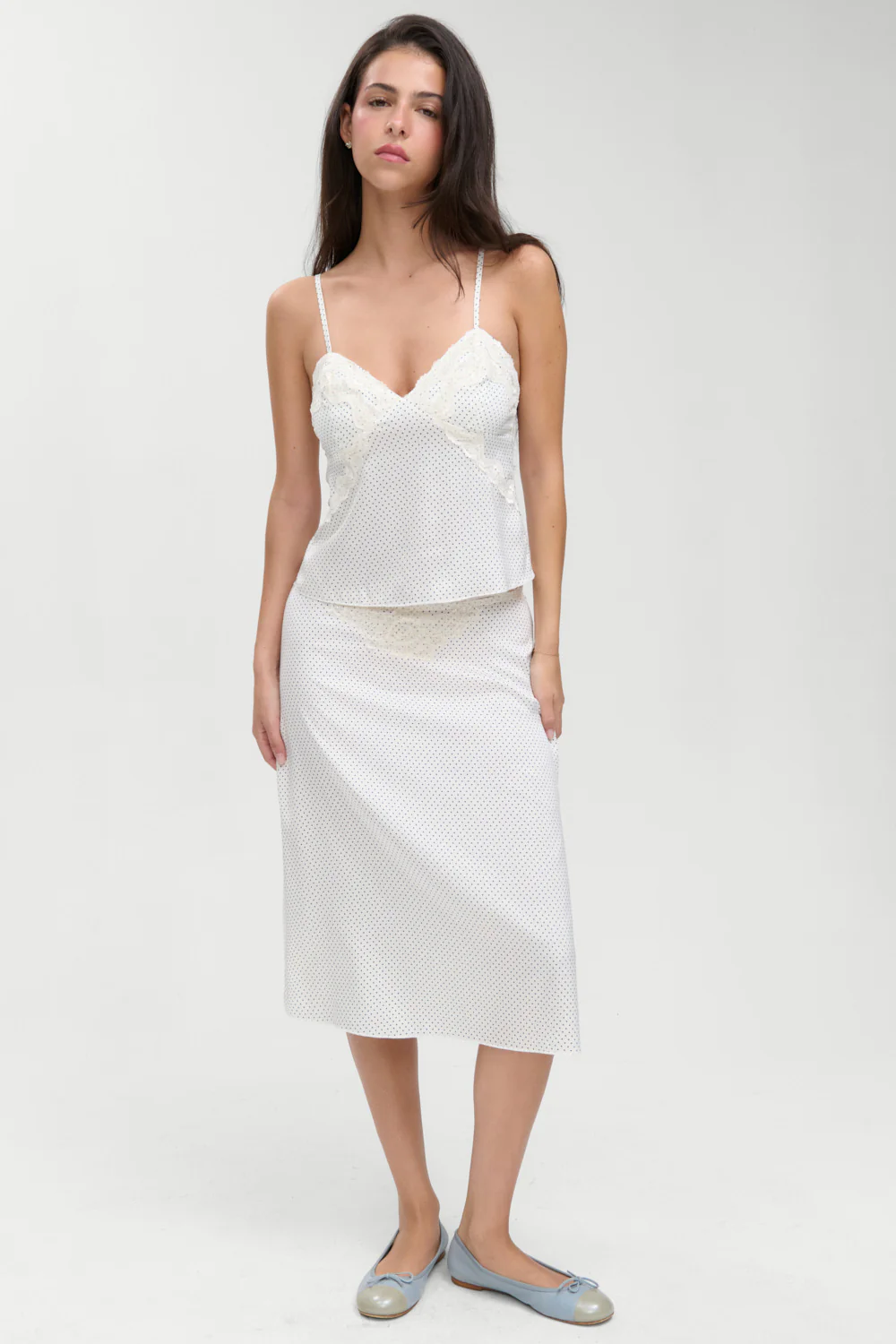 Laura Silk Camisole - French Pearl - Image 8