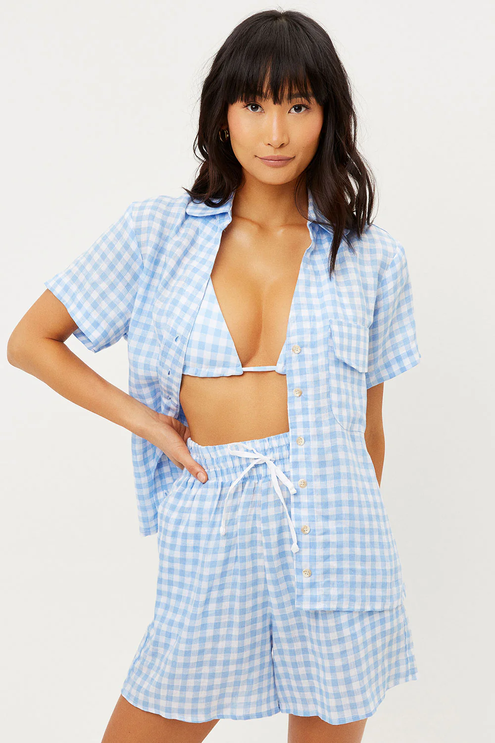 Lou Button Up Top - Bluebell - Image 2
