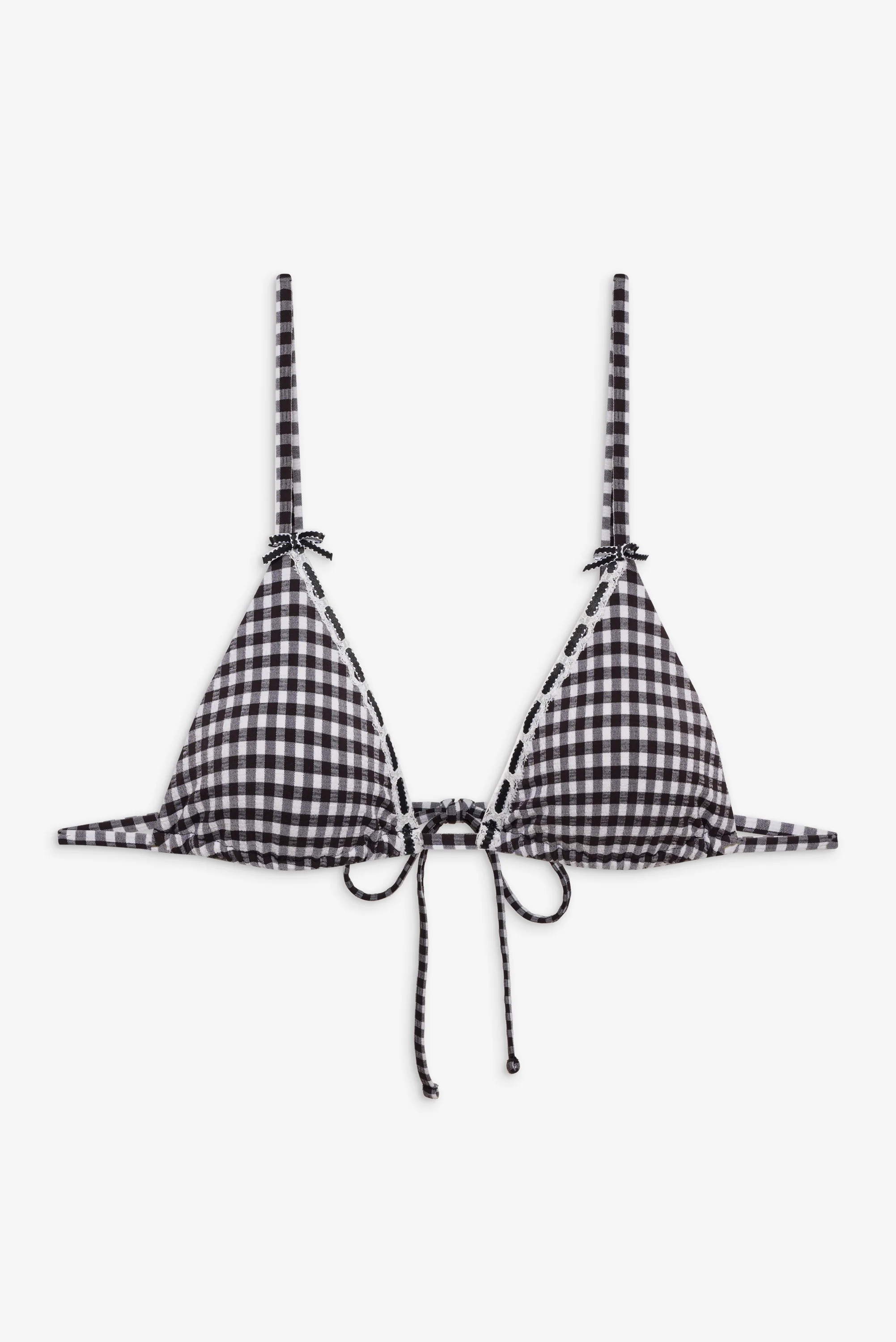 Lumia Gingham Triangle Bikini Top - Blackberry Gingham - Image 3