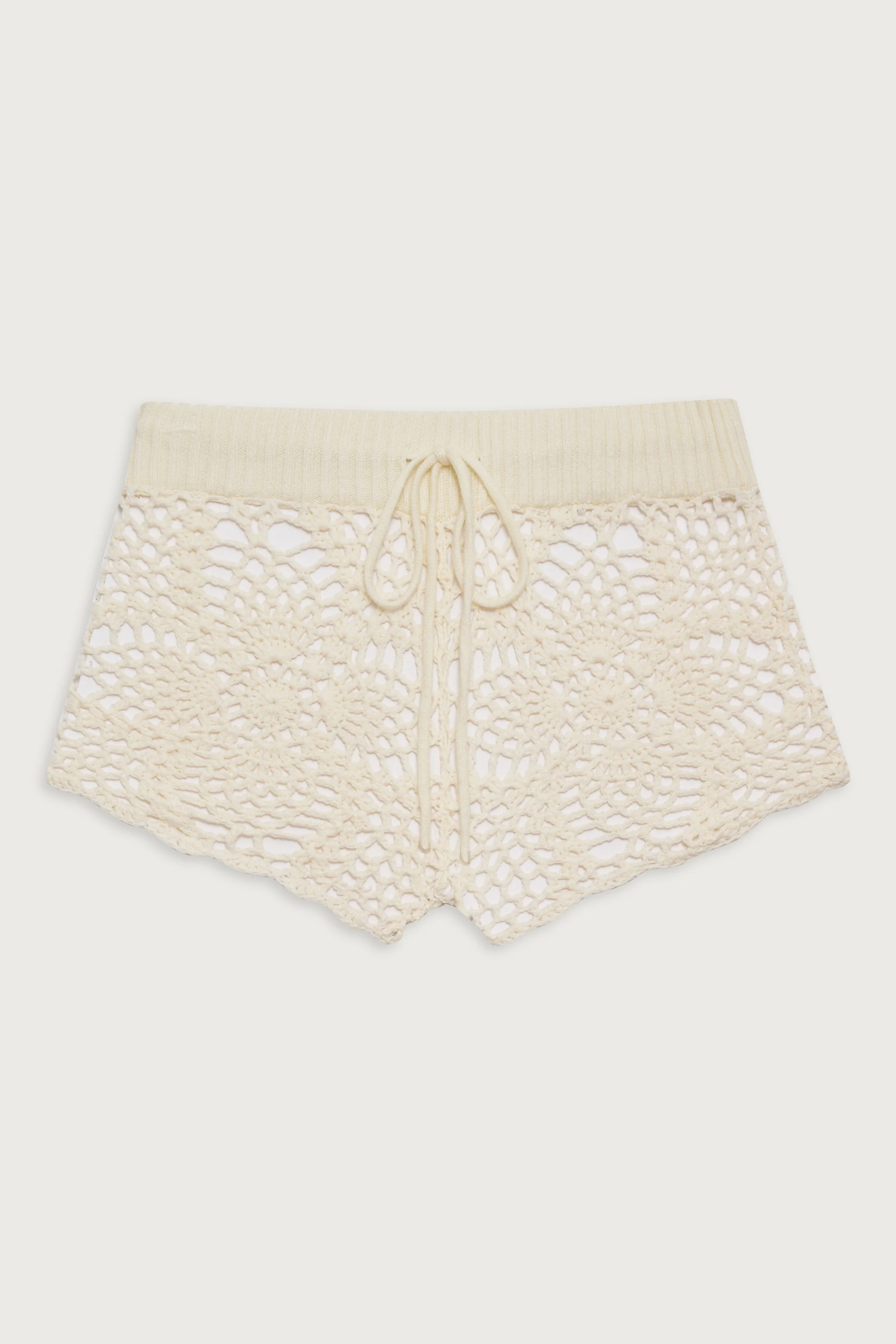 Lyla Crochet Mini Short - White - Image 3