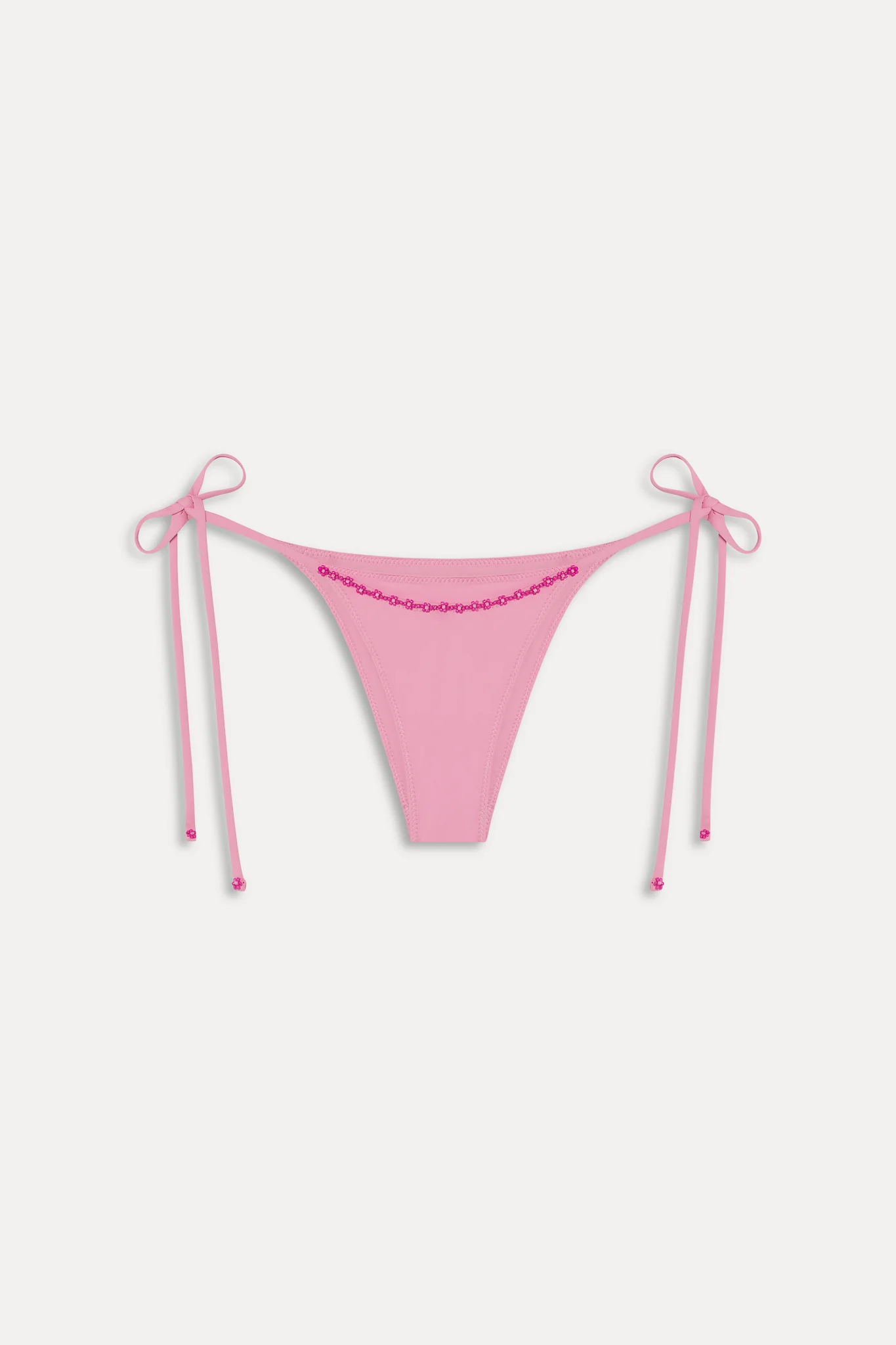 Mackenzie Cheeky Beaded Bikini Bottom - Pastel Pink - Image 3