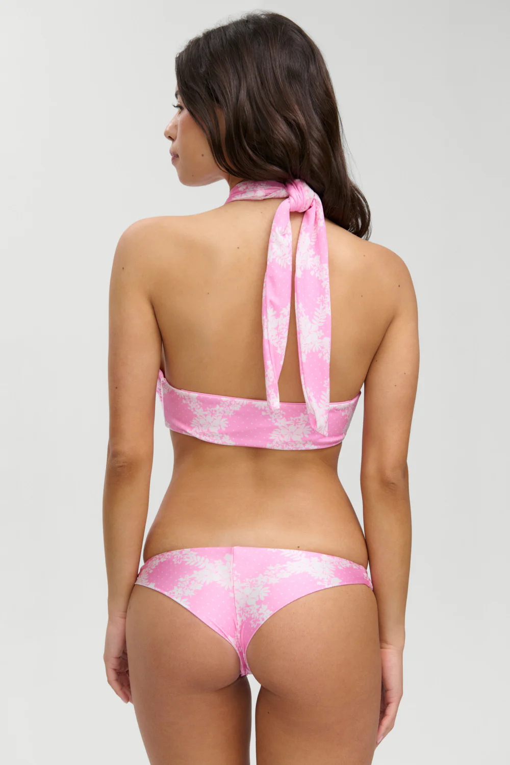 Marina Satin Cheeky Bikini Bottom - Tropical Pink Polka Dot - Image 5