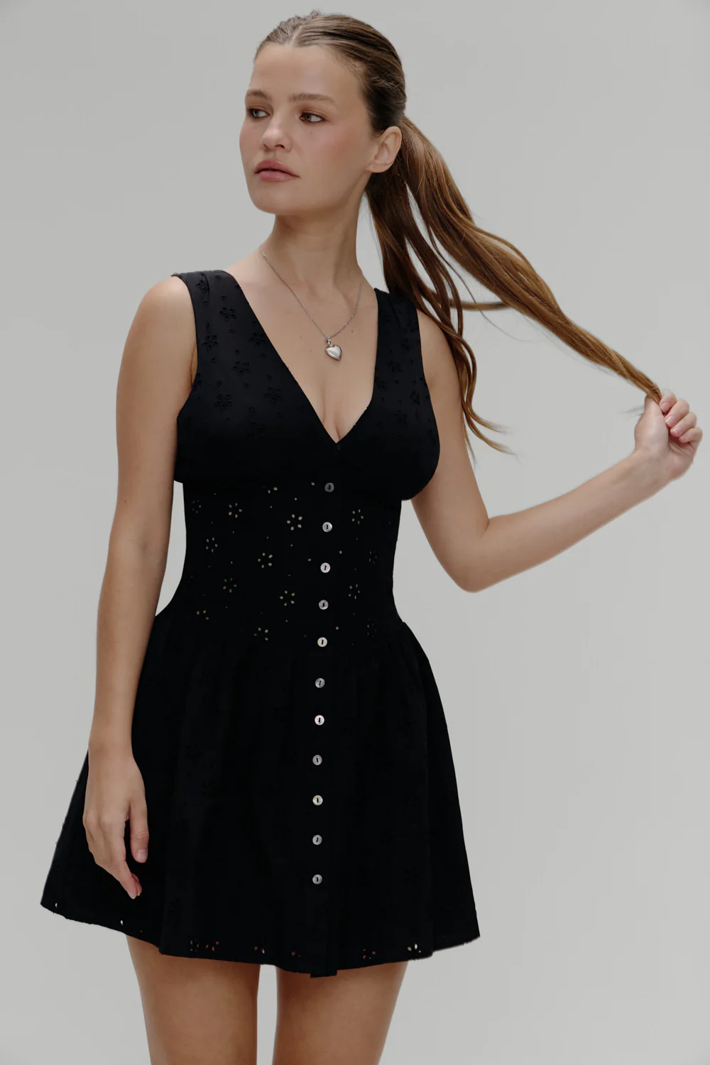 Marley Cotton Eyelet Mini Dress - Eclipse