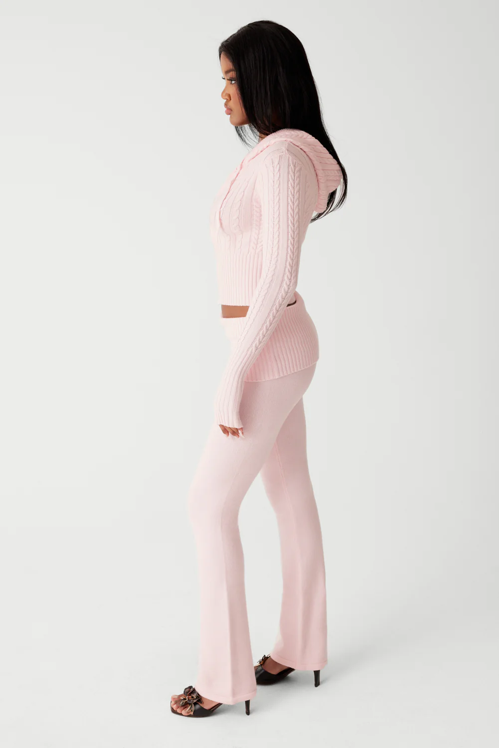 Mason Cloud Knit Flare Pant - Rose Quartz - Image 6