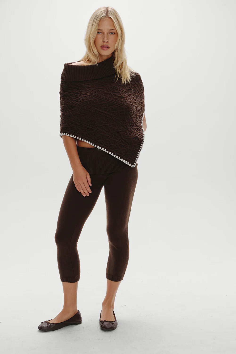 Milo Knit Capri Pants - Chocolate Brown - Image 2