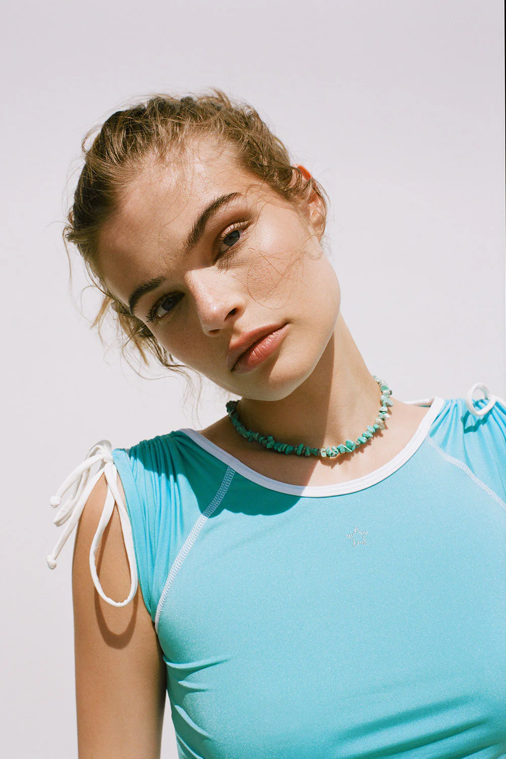 Myles Shine Crop Top - Aquamarine - Image 6
