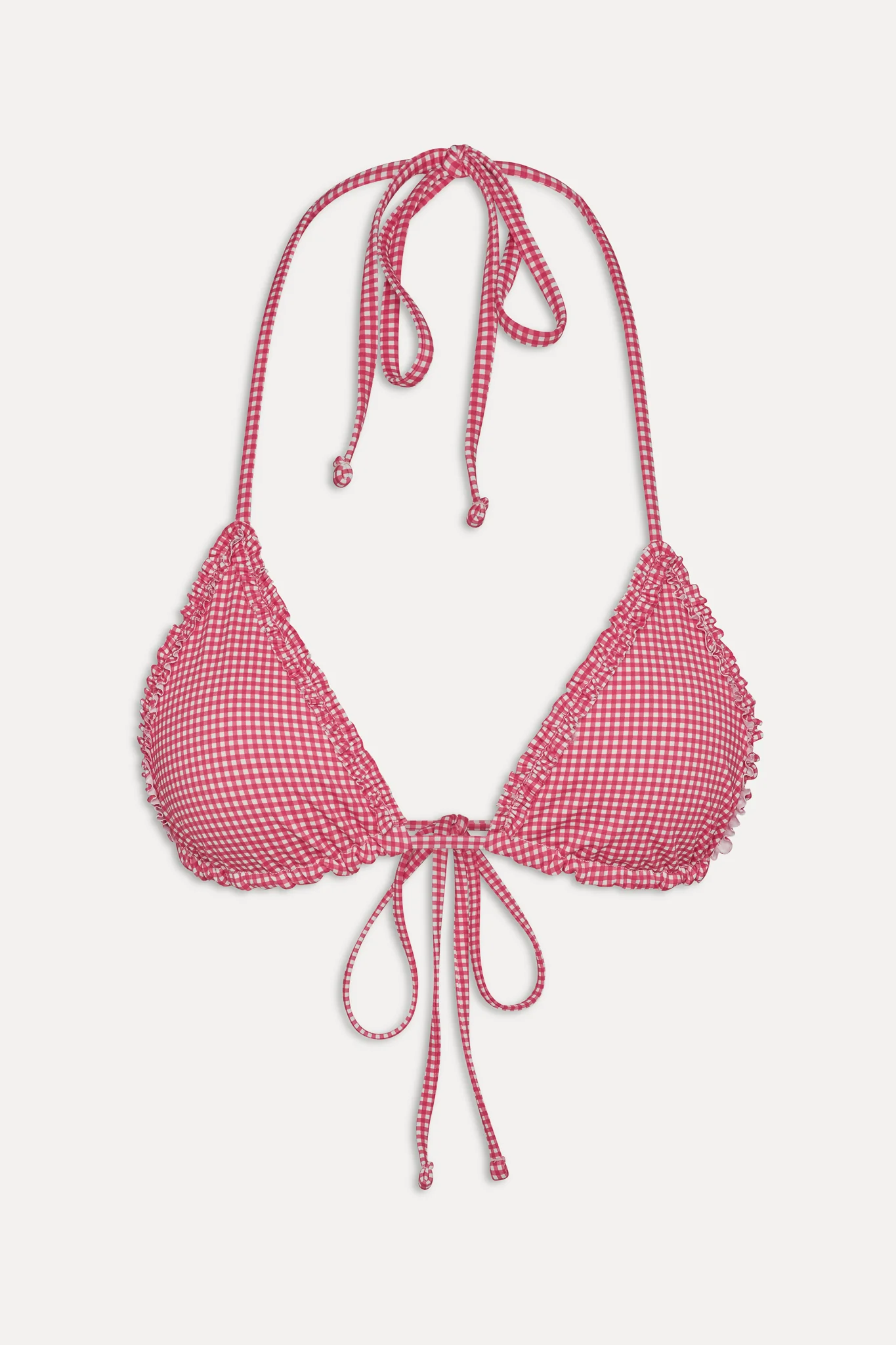 Nick Skimpy Triangle Bikini Top - Ladybug Gingham - Image 3