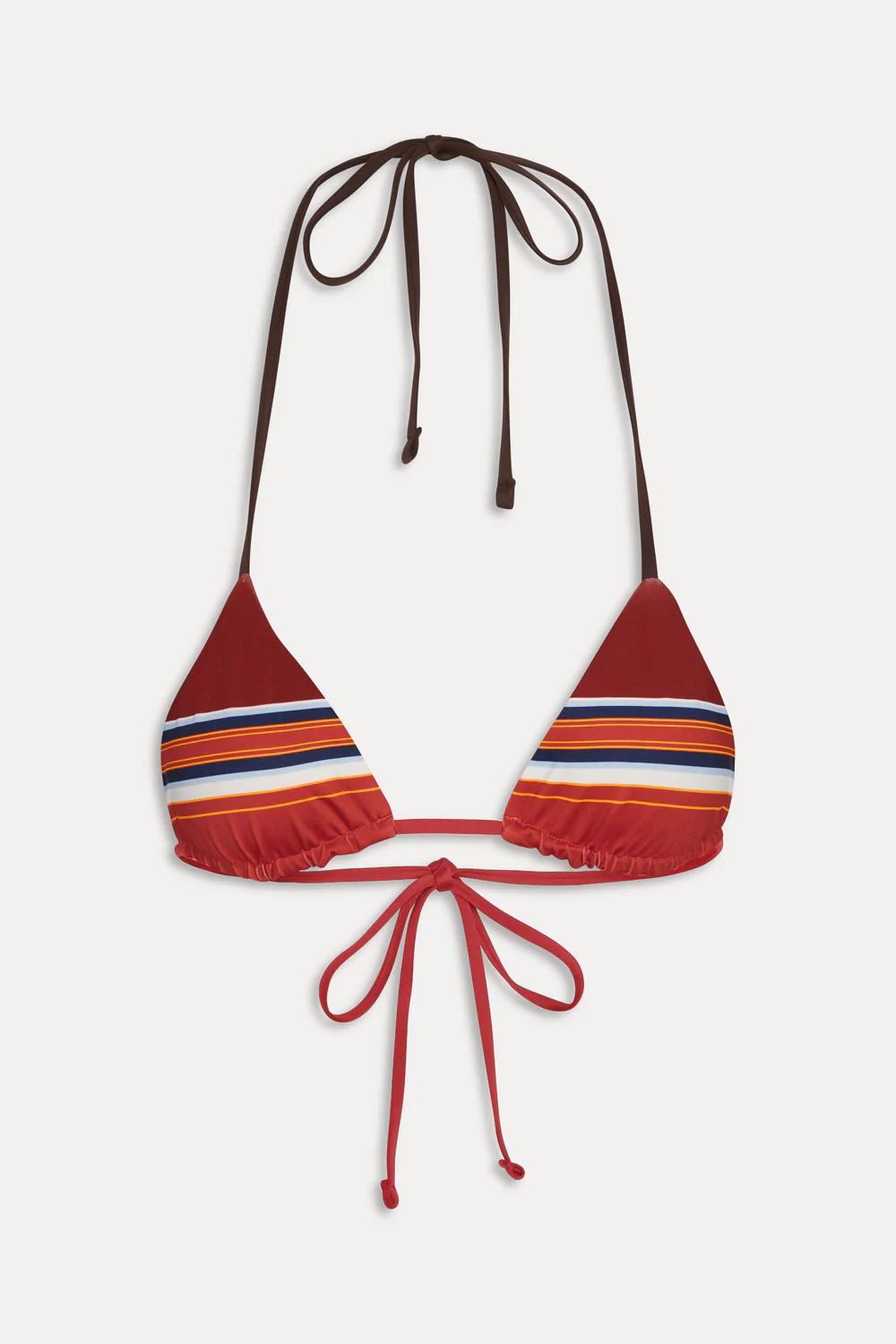 Nick Striped Triangle Bikini Top - Sandstone - Image 3