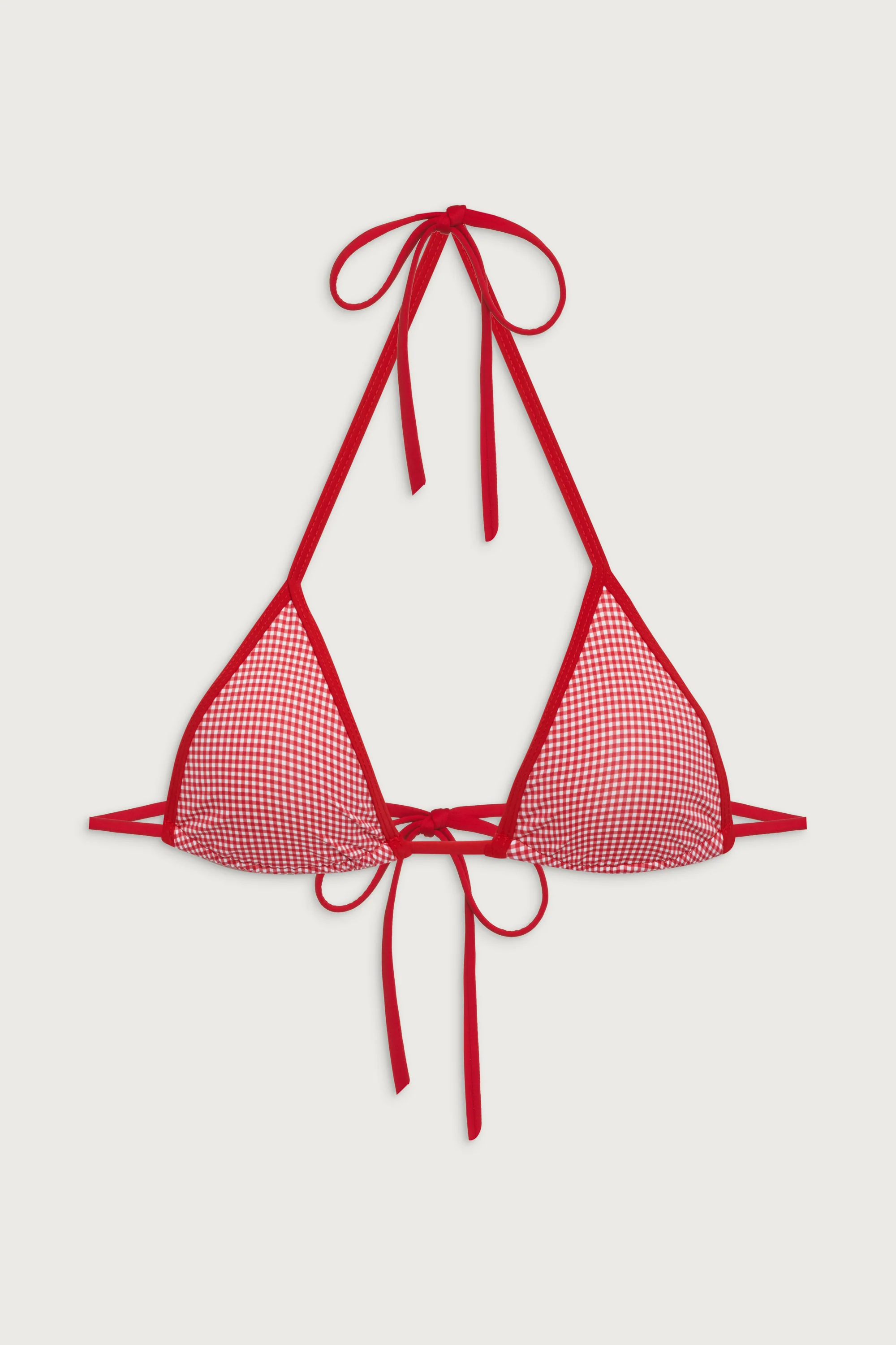 Nick Triangle Gingham Bikini Top - Ladybug Gingham - Image 3
